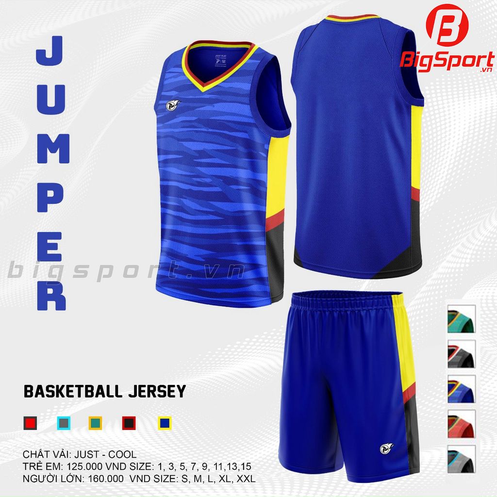 Bộ quần áo bóng rổ Jusplay Jumper màu xanh dương