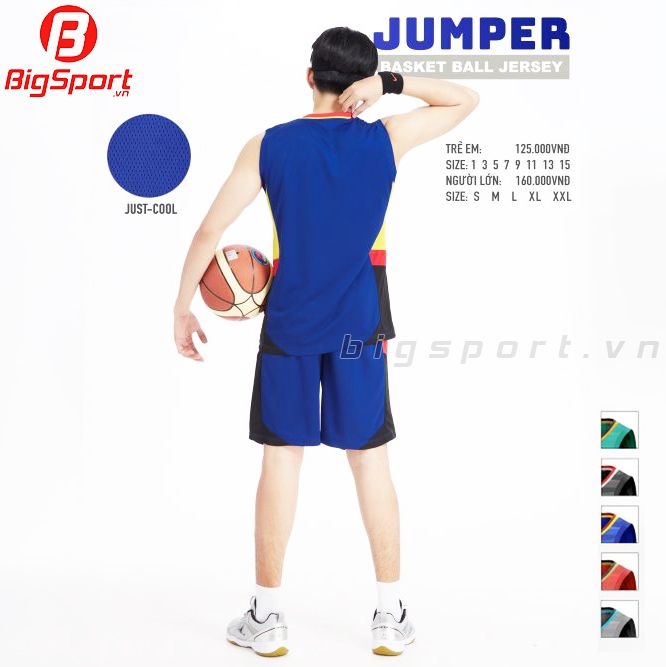 Bộ quần áo bóng rổ Jusplay Jumper màu xanh dương