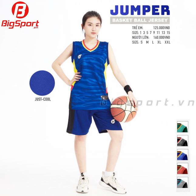Bộ quần áo bóng rổ Jusplay Jumper màu xanh dương