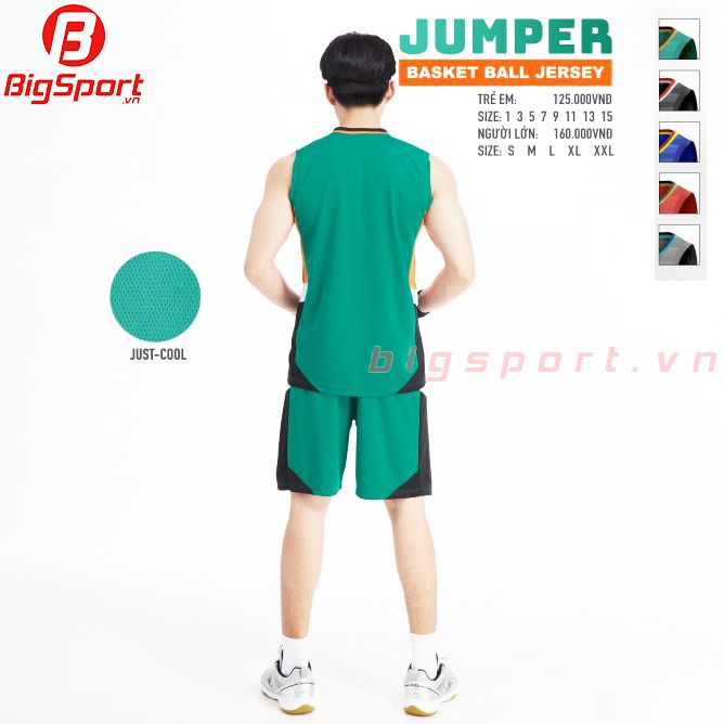 Bộ quần áo bóng rổ Jusplay Jumper màu xanh lá