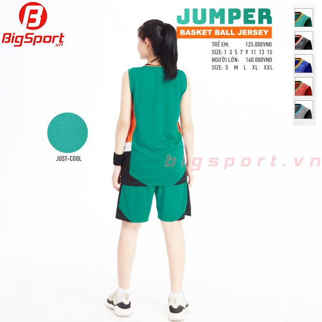 Bộ quần áo bóng rổ Jusplay Jumper màu xanh lá