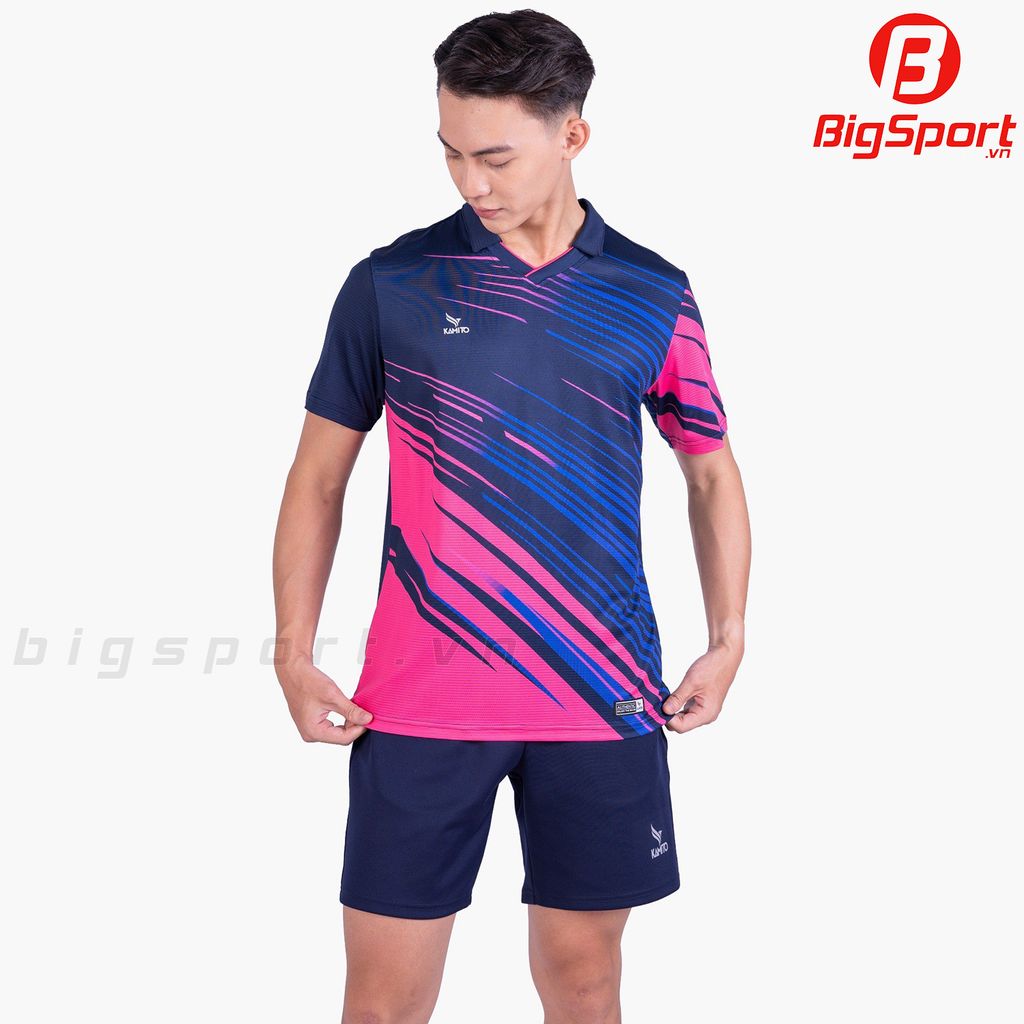 Áo cầu lông nam Kamito Halley màu xanh navy chính hãng