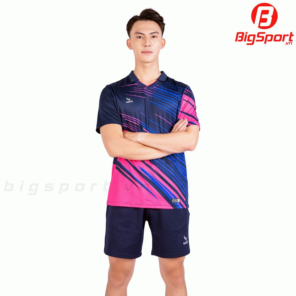 Áo cầu lông nam Kamito Halley màu xanh navy chính hãng