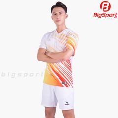 Áo cầu lông nam Kamito Halley màu trắng cam chính hãng