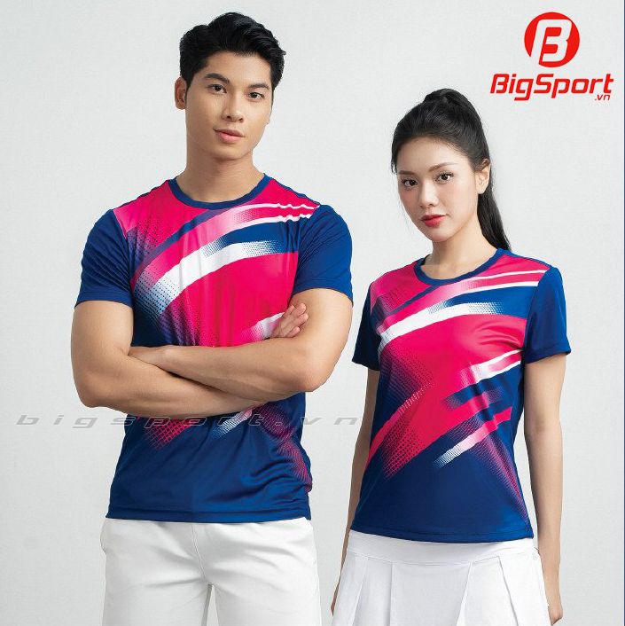 Áo cầu lông nam Proning MC9103 màu xanh navy phối hồng