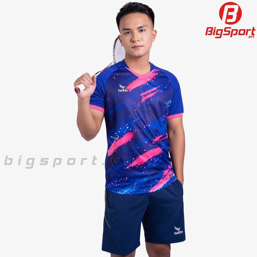 Áo cầu lông nam Kamito T-Coba màu xanh bích chính hãng