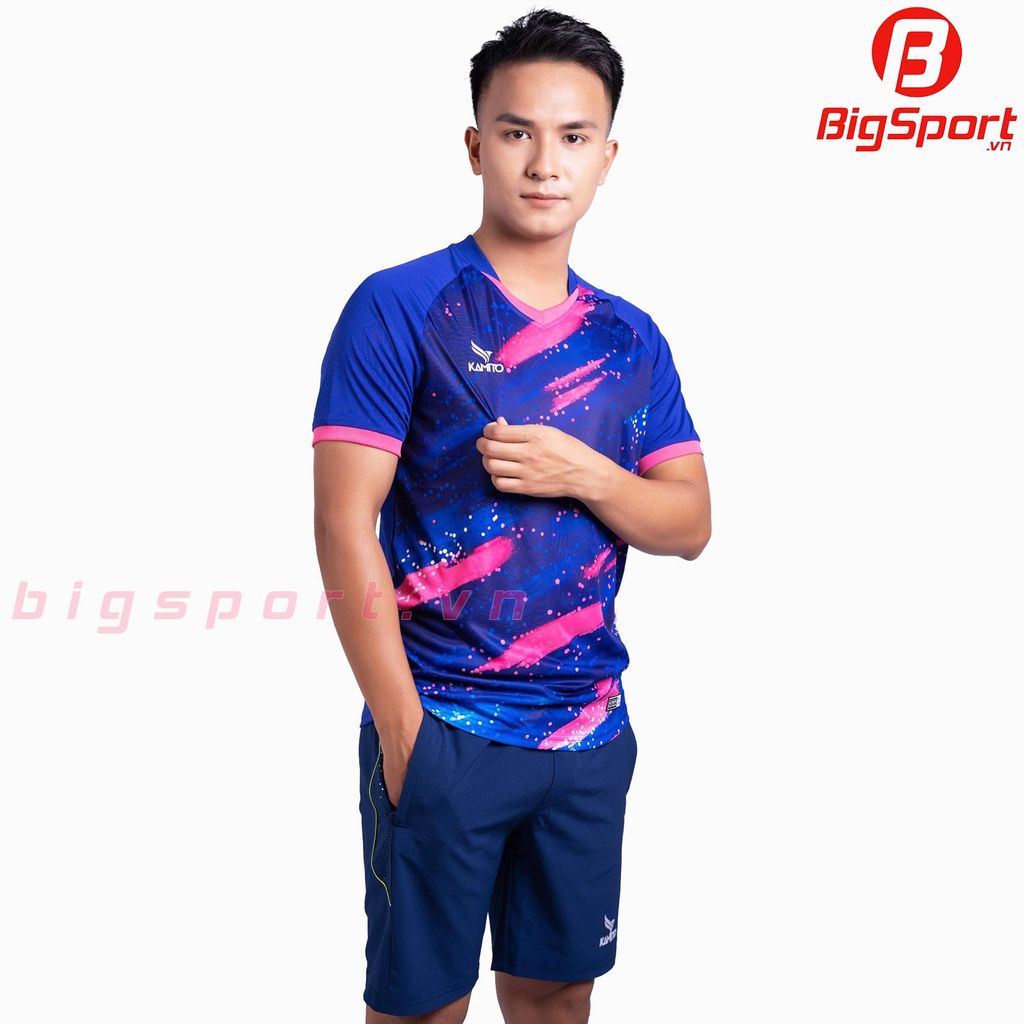 Áo cầu lông nam Kamito T-Coba màu xanh bích chính hãng