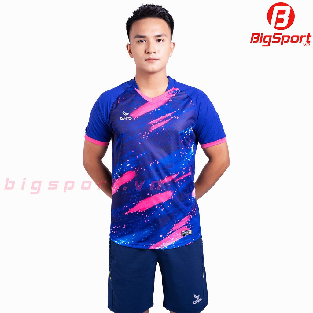 Áo cầu lông nam Kamito T-Coba màu xanh bích chính hãng