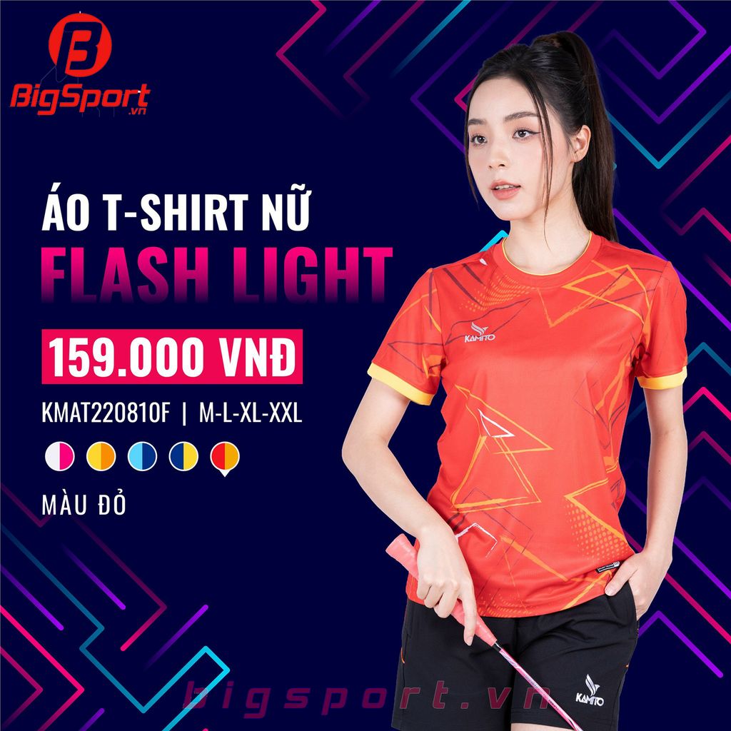 Áo cầu lông nữ Kamito Flash Light chính hãng màu đỏ