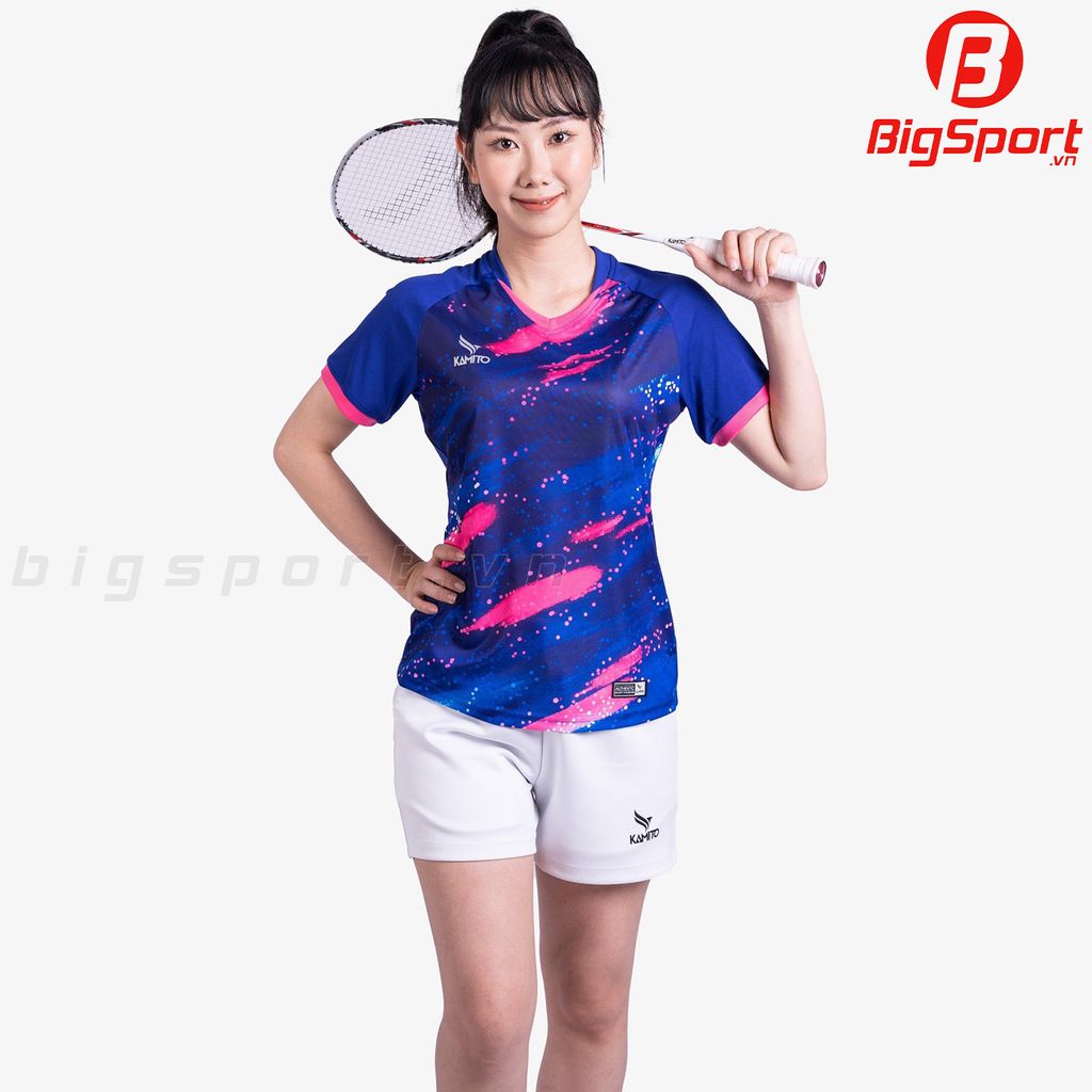 Áo cầu lông nữ Kamito T-Coba chính hãng màu xanh bích