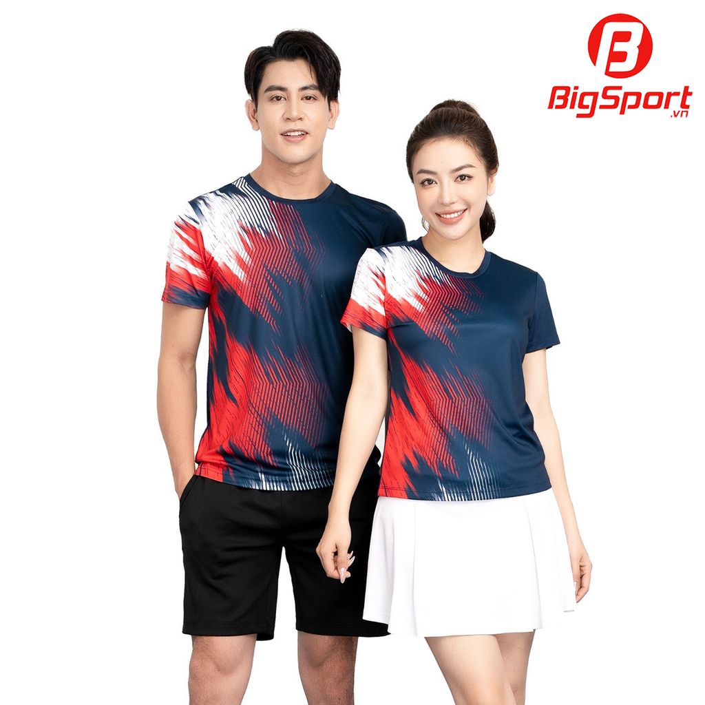Áo cầu lông nữ Proning MC-3811 màu xanh navy phối đỏ