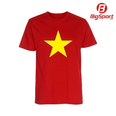 Áo đỏ sao vàng cổ tròn thun lạnh