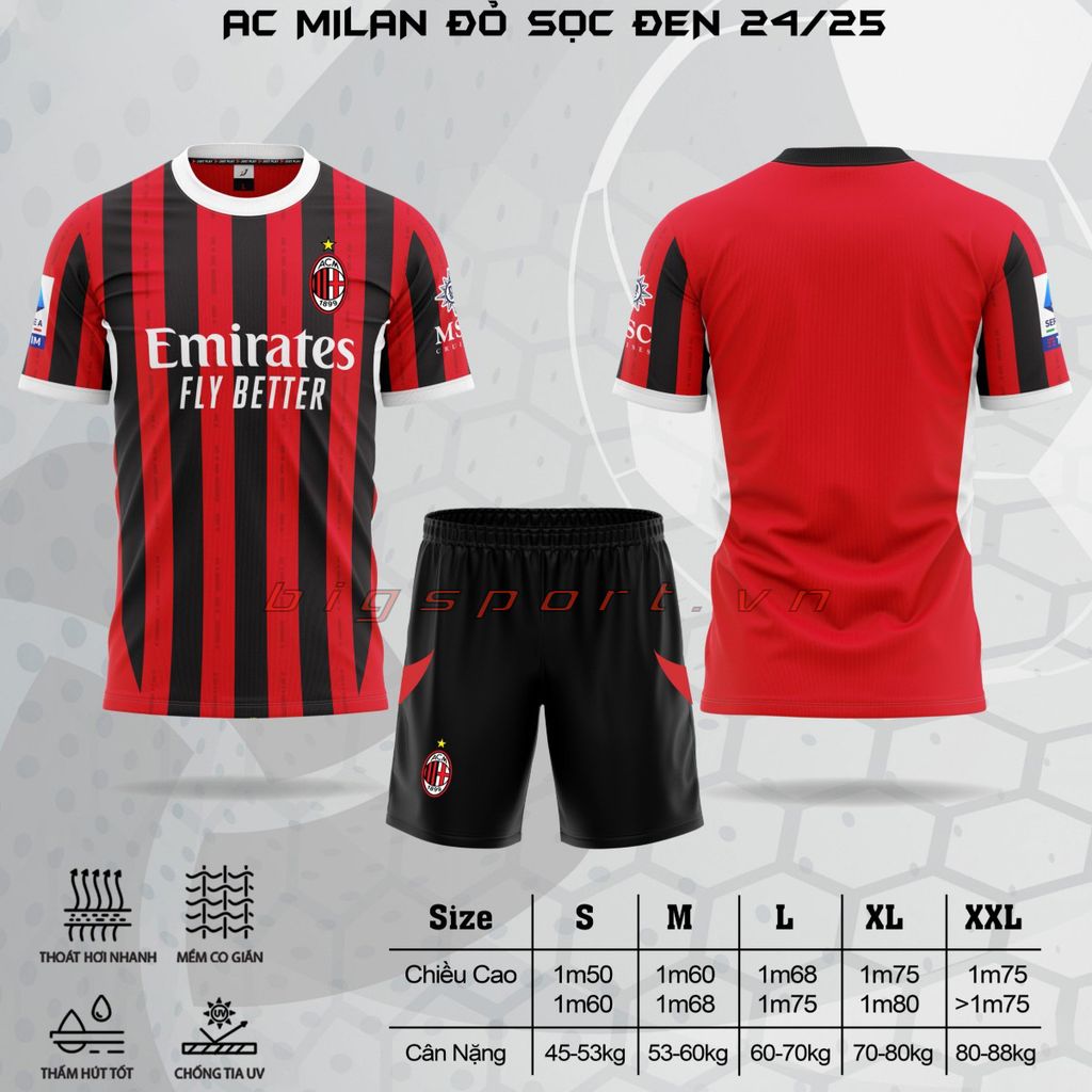 Áo đá bóng AC Milan mùa giải 2024 - 2025
