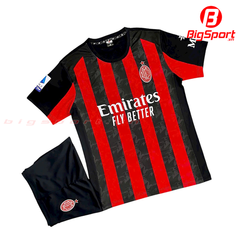 Áo đá bóng AC Milan sân nhà 2025-2026 sọc đỏ đen