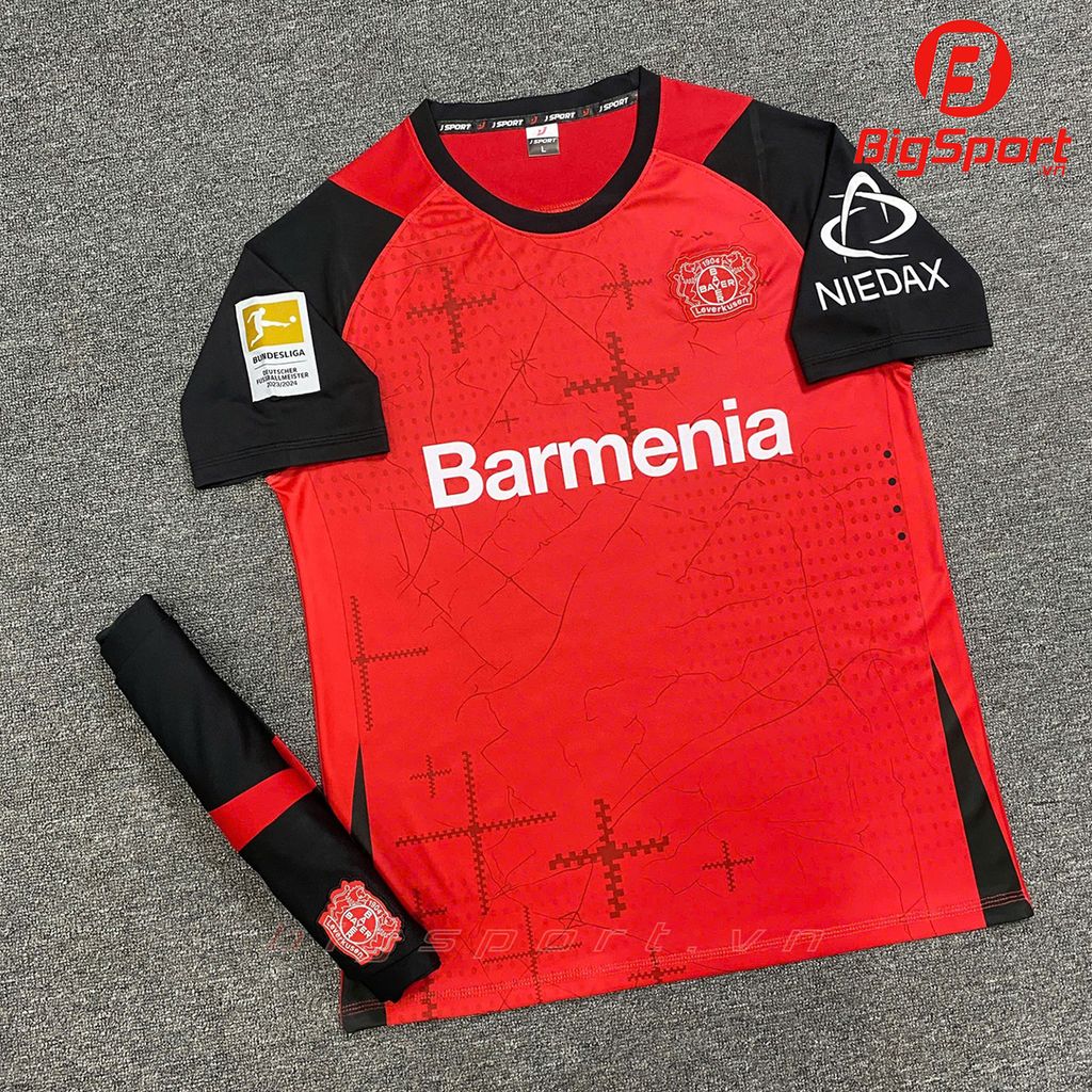 Áo đá bóng Bayer Leverkusen mùa giải 2024 - 2025 màu đỏ