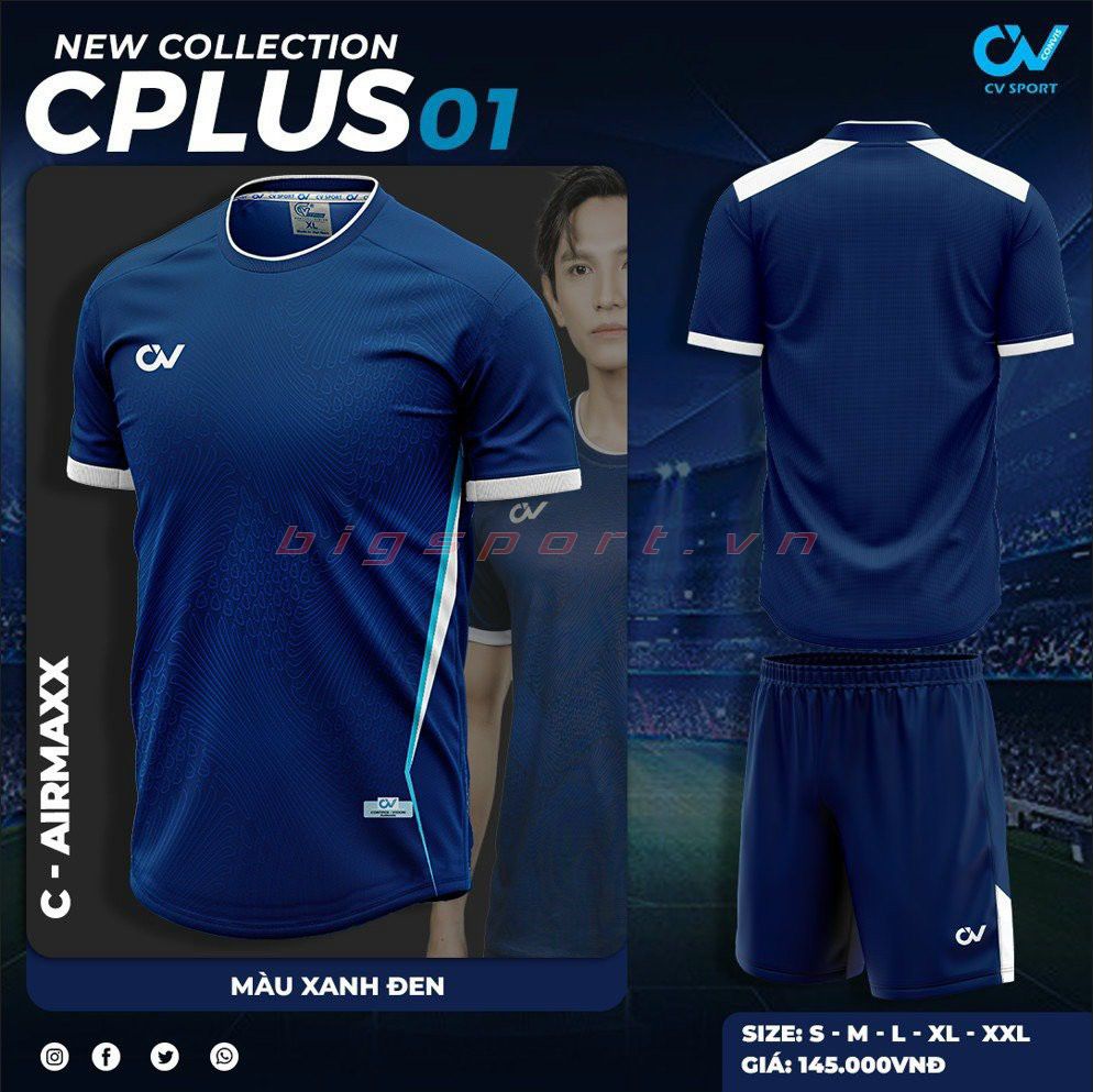 Áo đá bóng không logo CV Cplus 01