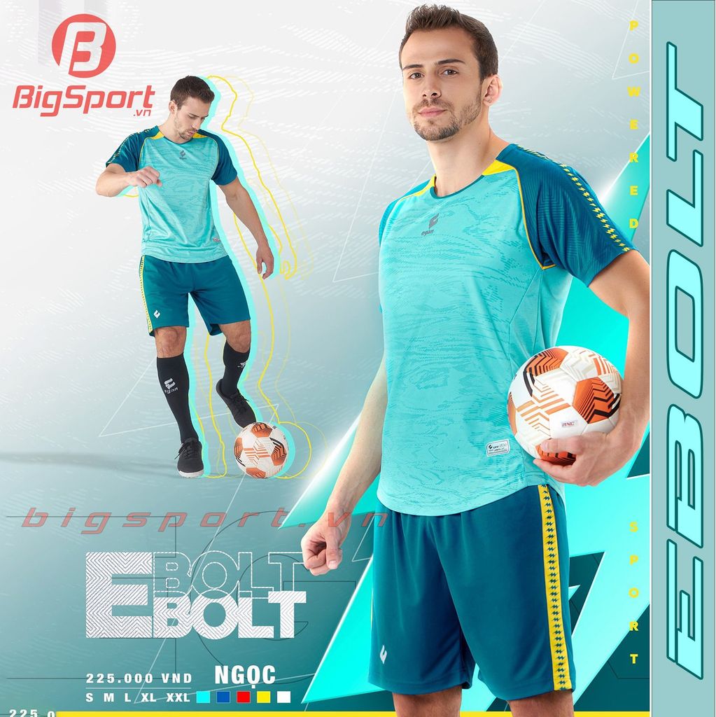 Áo đá bóng không logo Egan Ebolt màu xanh ngọc