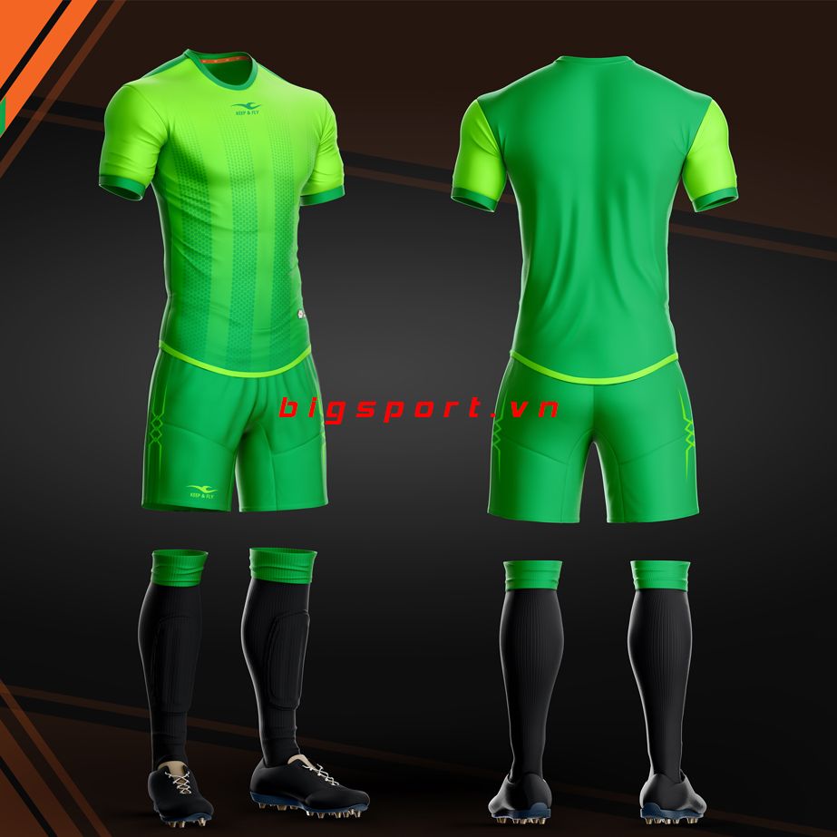 Quần áo bóng đá không logo Keep Fly Horizon xanh lá