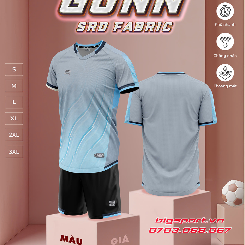 Áo đá bóng không logo Riki SF08 Gunn