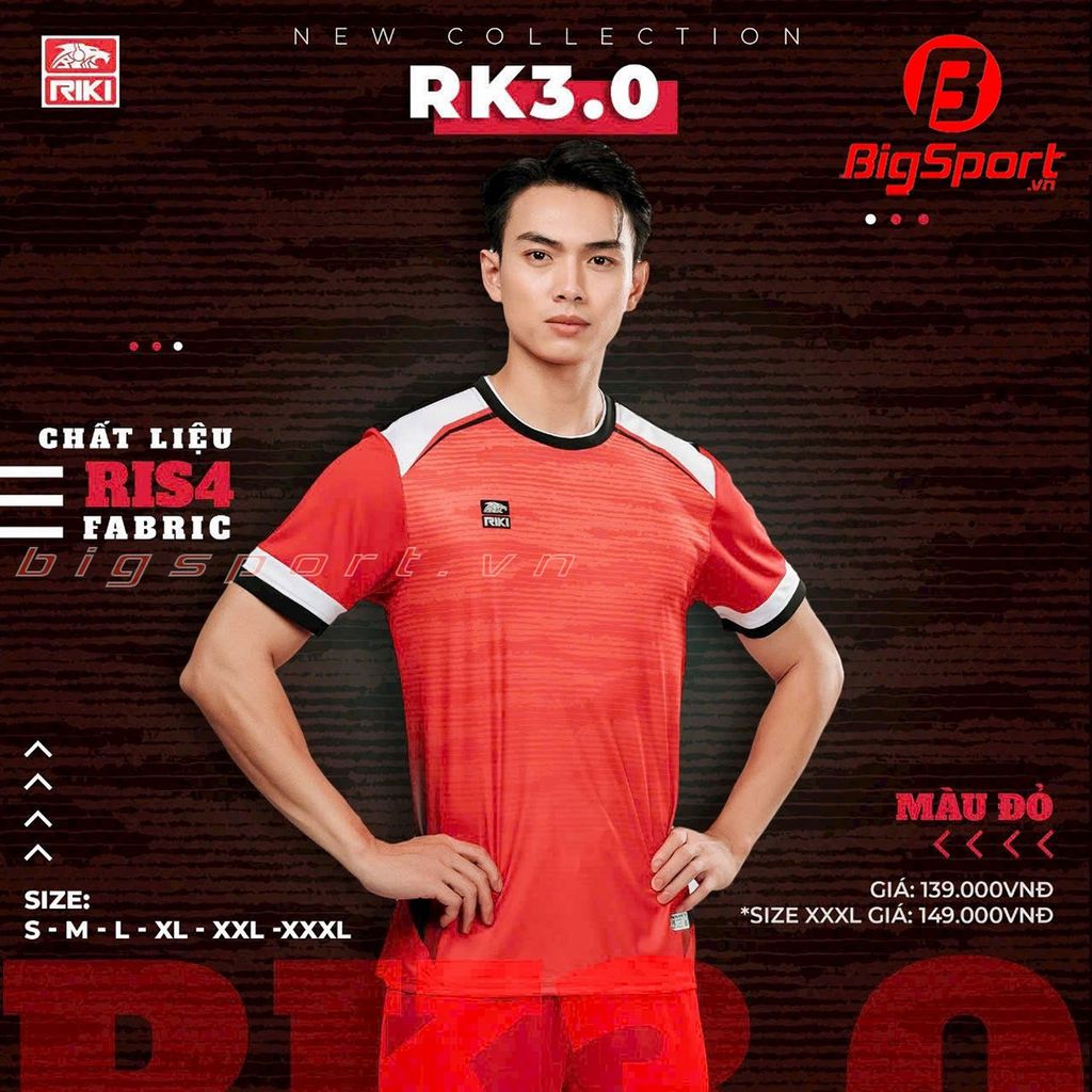 Áo đá bóng không logo Riki RK3.0