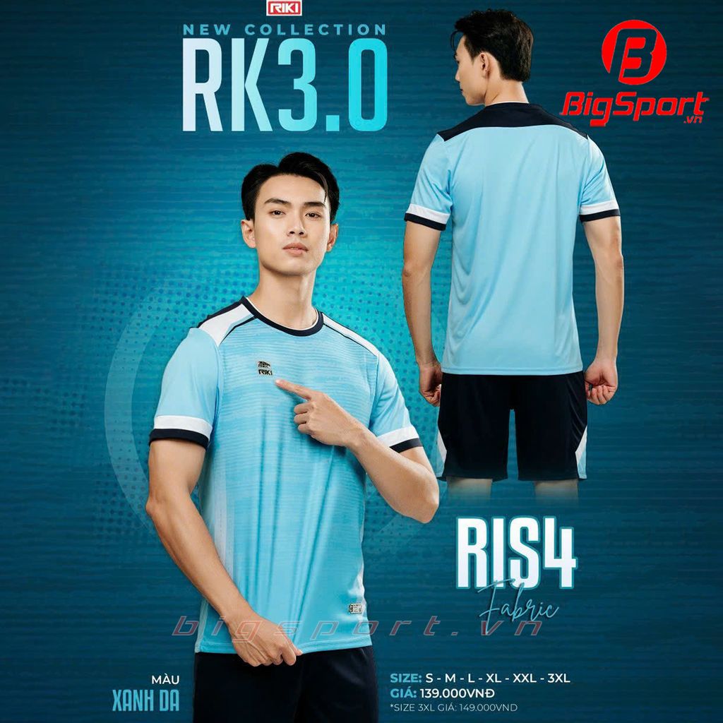 Áo đá bóng không logo Riki RK3.0