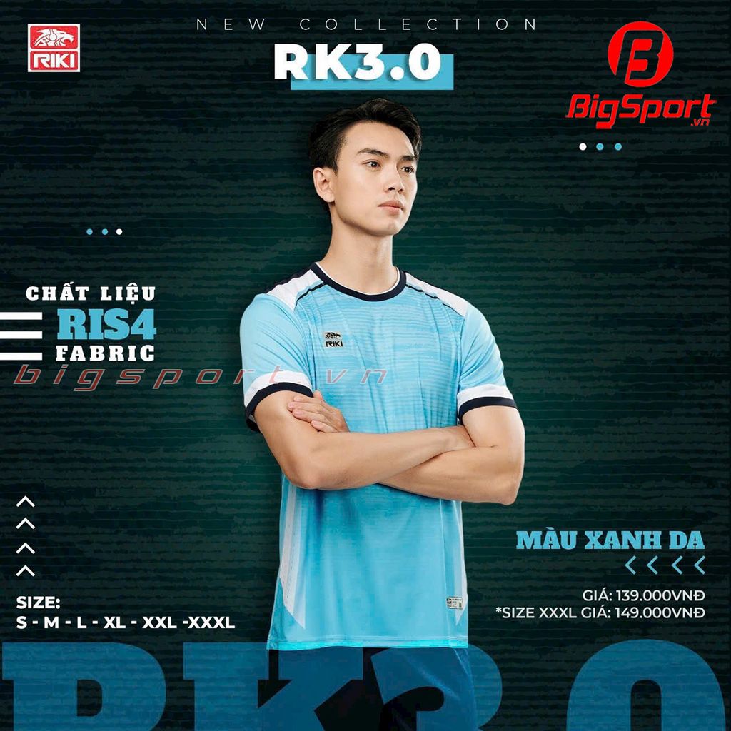 Áo đá bóng không logo Riki RK3.0