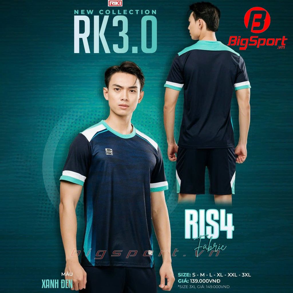 Áo đá bóng không logo Riki RK3.0