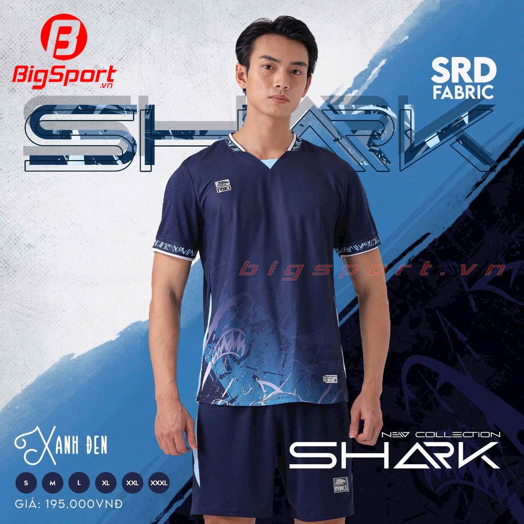 Áo đá bóng không logo Riki Shark