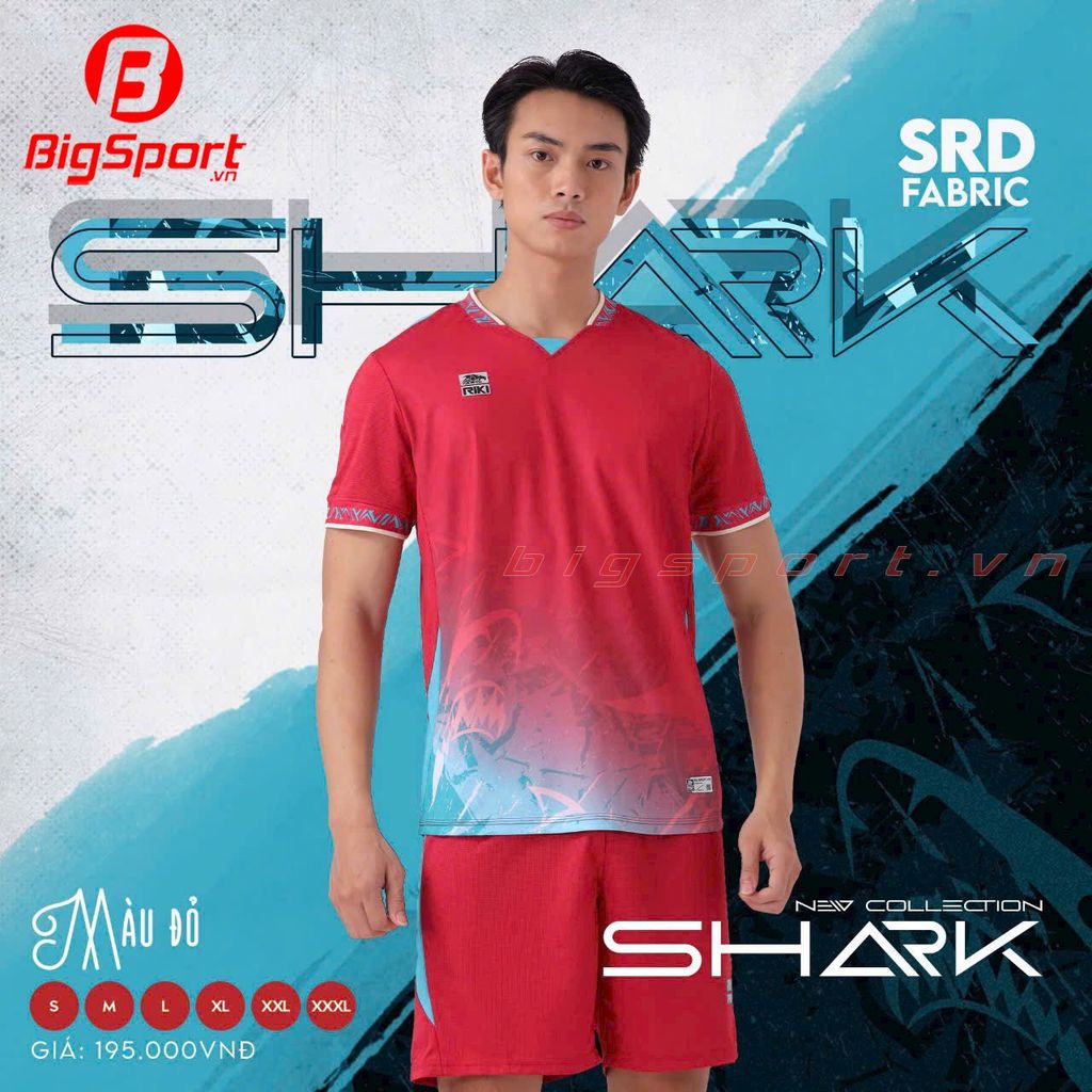 Áo đá bóng không logo Riki Shark