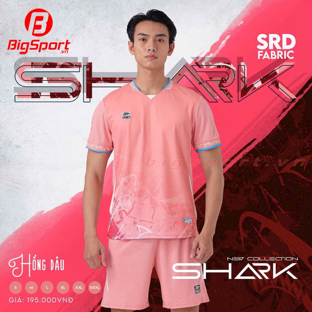 Áo đá bóng không logo Riki Shark