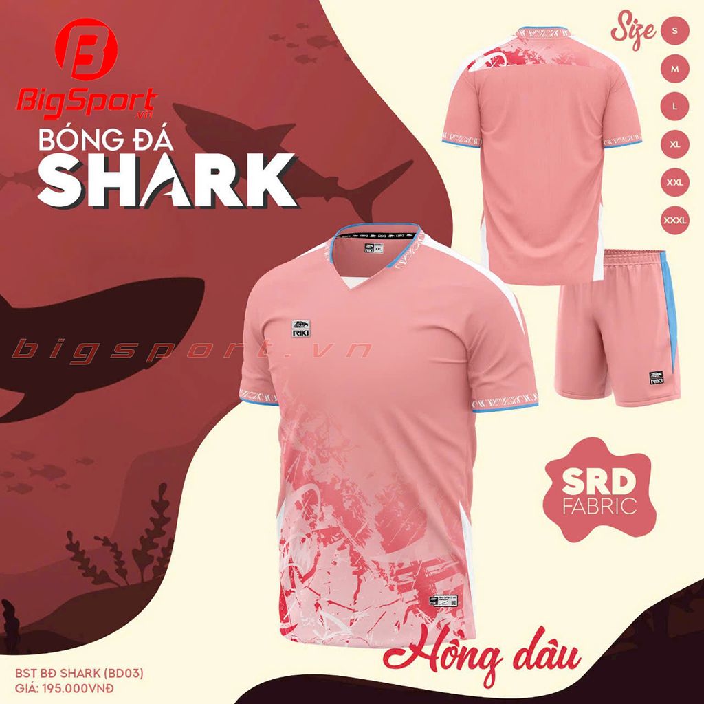 Áo đá bóng không logo Riki Shark