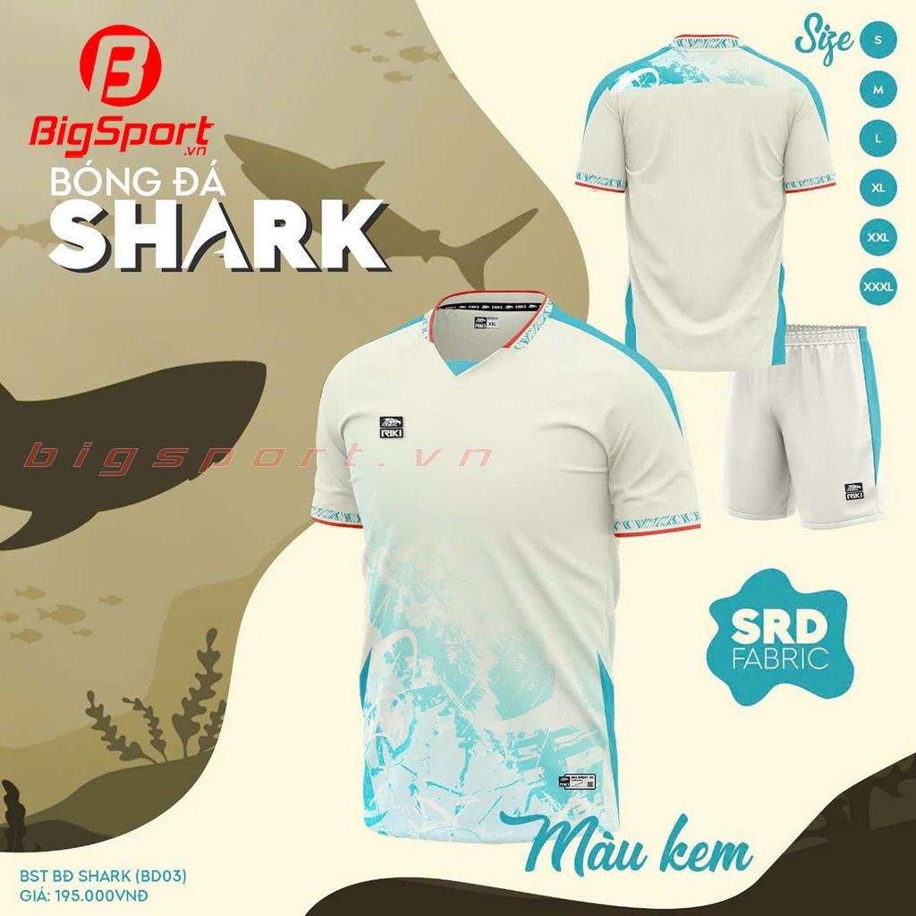 Áo đá bóng không logo Riki Shark