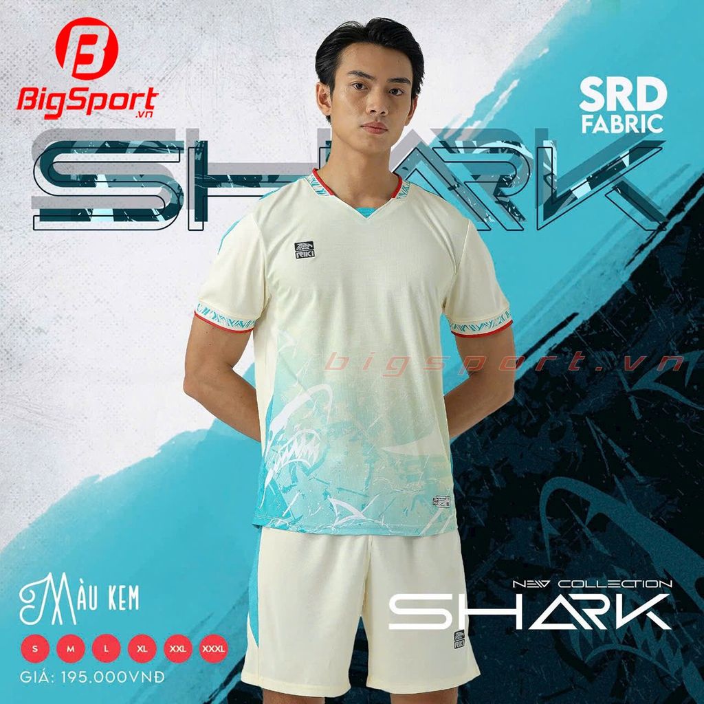 Áo đá bóng không logo Riki Shark
