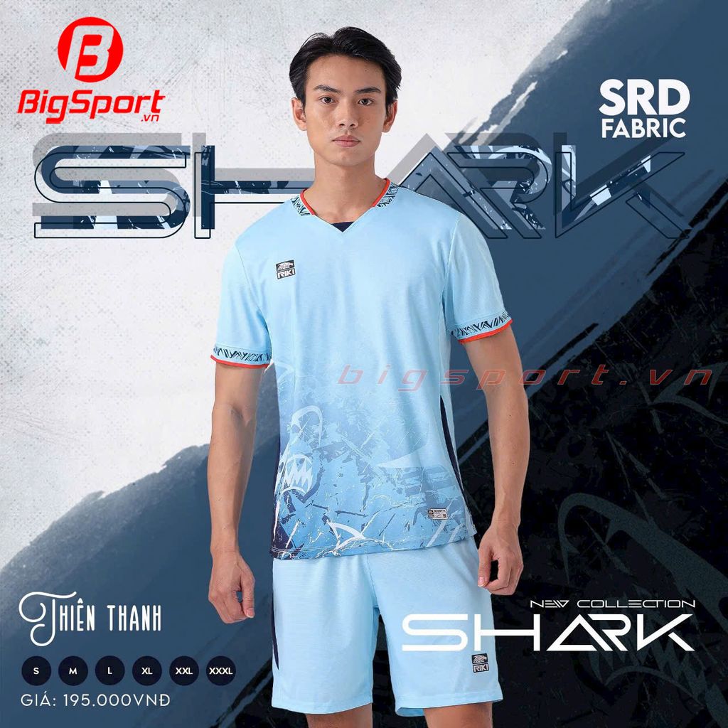 Áo đá bóng không logo Riki Shark