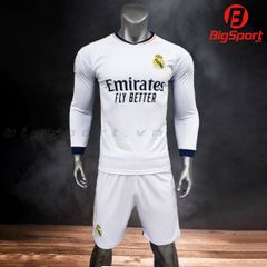 Áo bóng đá tay dài Real Madrid trắng sân nhà 2023 - 2024