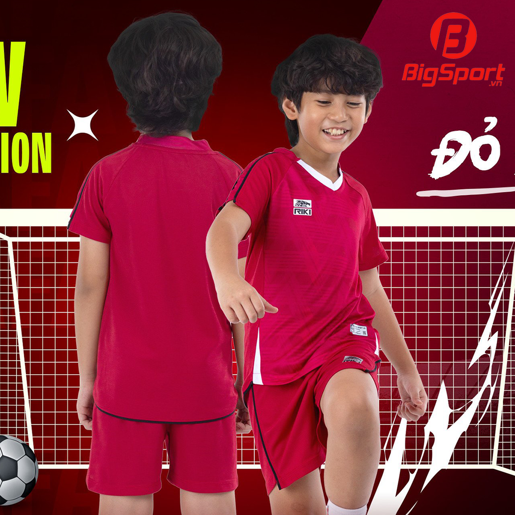 Áo đá bóng trẻ em không logo Riki Wafa