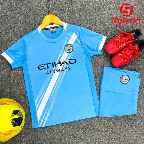 Áo đá bóng trẻ em Manchester City 2025-2026 màu xanh biển