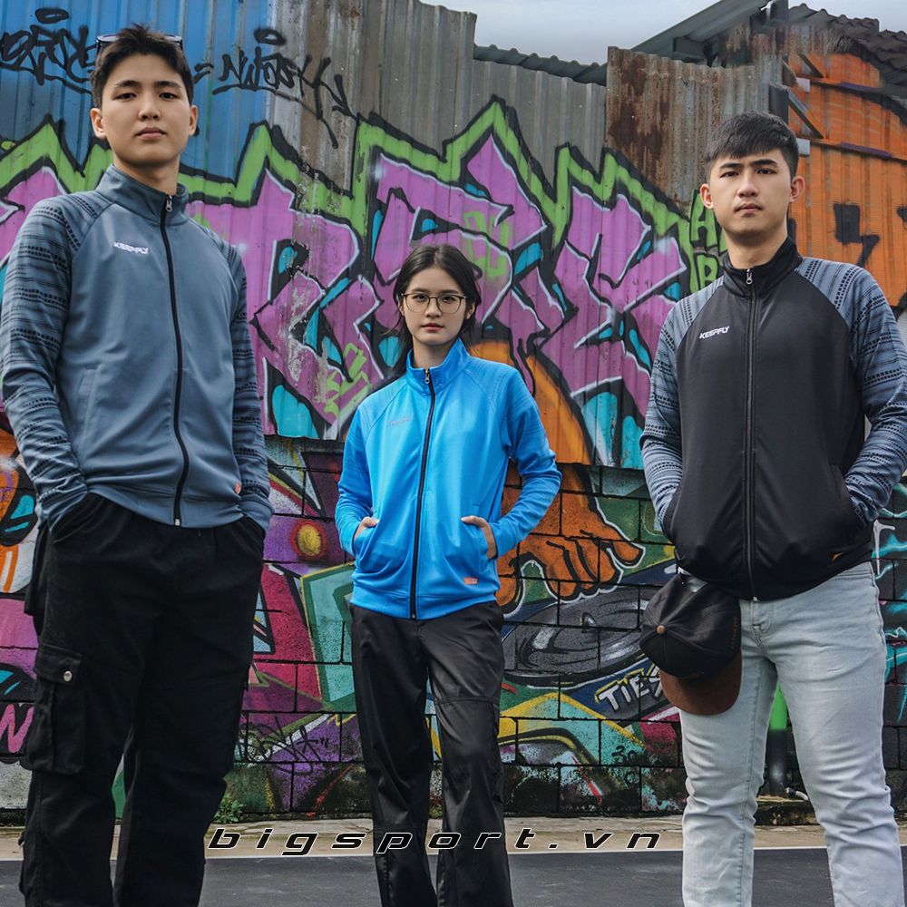 Áo khoác thể thao nam Keep Fly Flow chính hãng màu xám