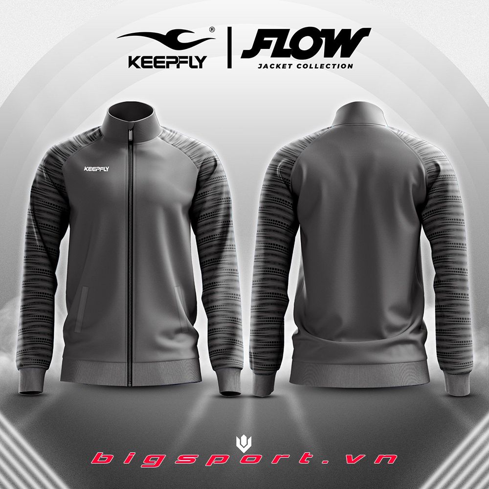 Áo khoác thể thao nam Keep Fly Flow chính hãng màu xám