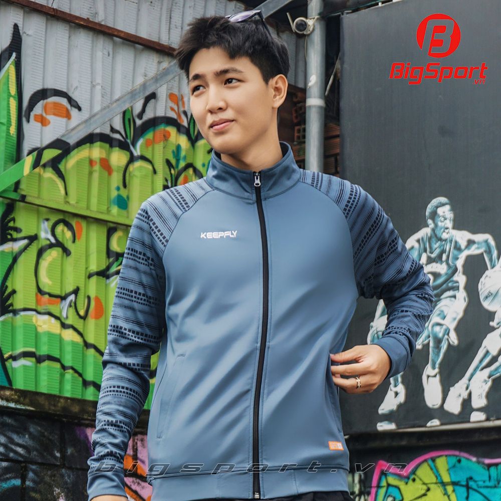 Áo khoác thể thao nam Keep Fly Flow chính hãng màu xám