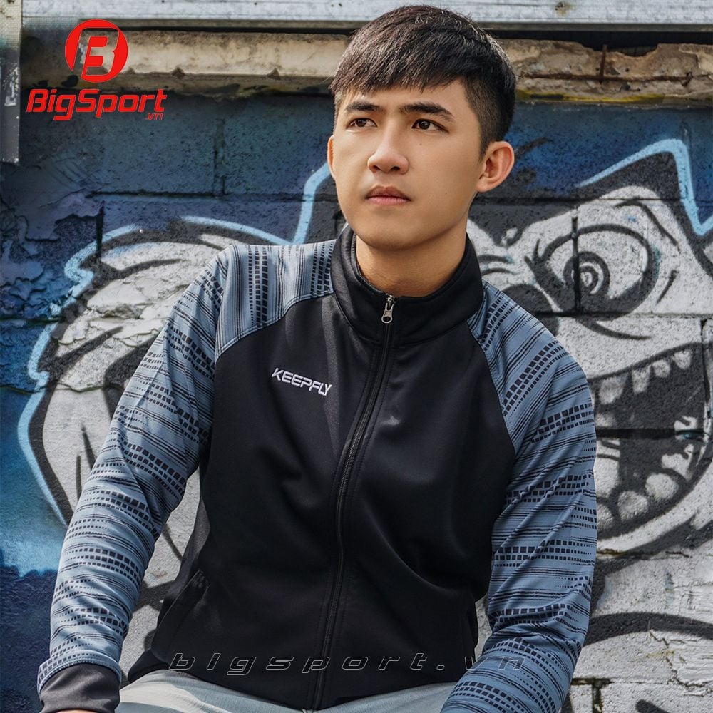 Áo khoác thể thao nam Keep Fly Flow chính hãng màu đen