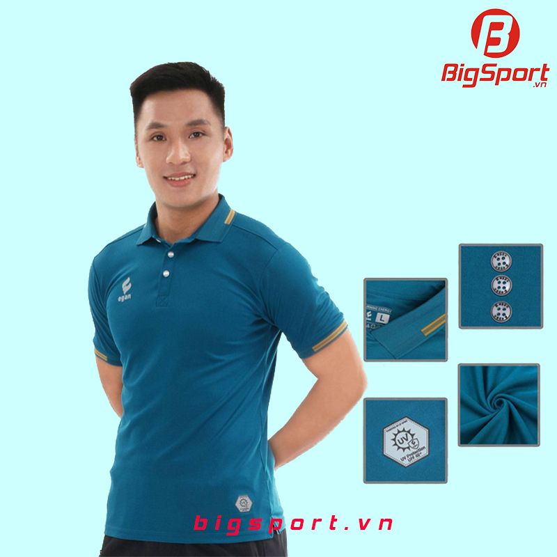 Áo Polo thể thao nam Egan 2 UV màu xanh cổ vịt