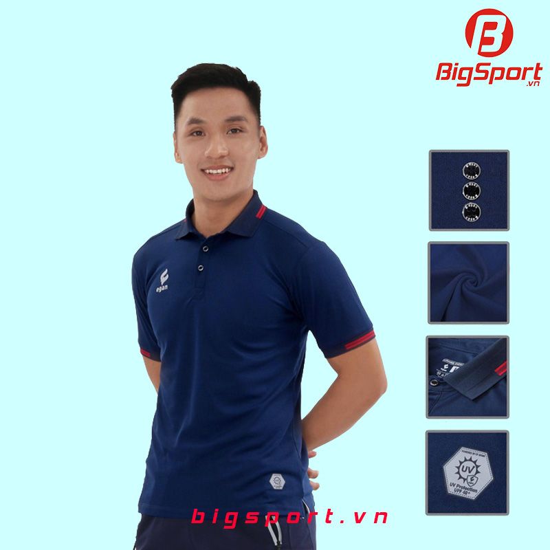 Áo polo nam Egan 2 UV màu xanh dương