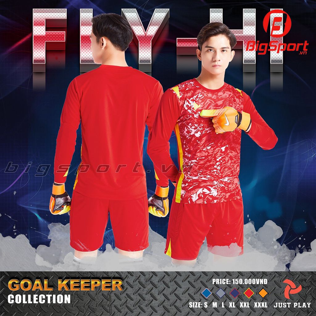 Quần áo thủ môn Justplay Fly-Hi màu đỏ