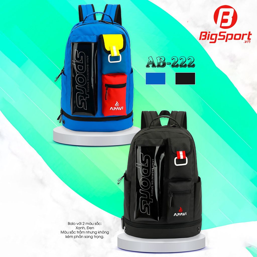 Balo cầu lông Apavi AB-222 màu xanh