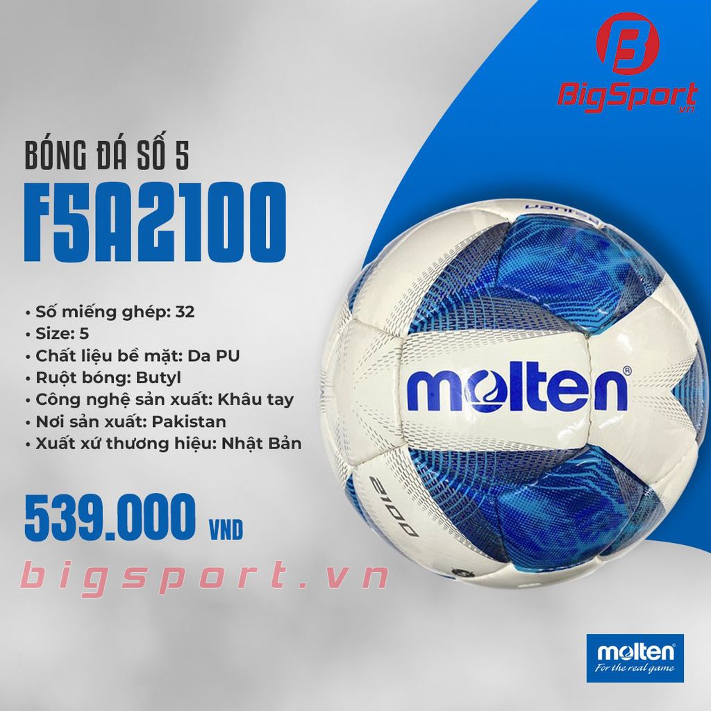 Quả Bóng đá Molten F5A2100 số 5 chính hãng