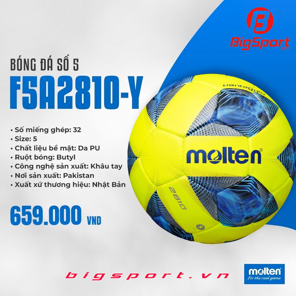 Quả Bóng đá Molten F5A2810-Y số 5 chính hãng