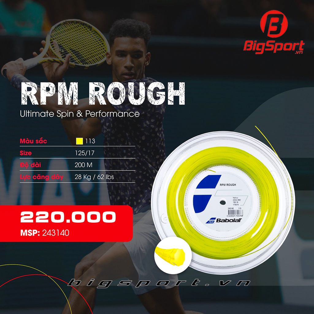 Cước đan vợt Tennis Babolat RPM Rough
