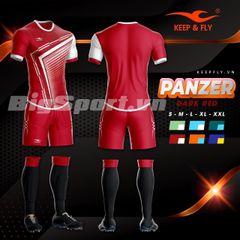 Bộ Quần áo bóng đá không logo Keep Fly Panzer đỏ-chính hãng