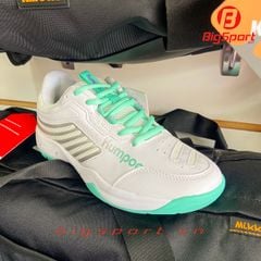 Giày cầu lông Kumpoo E301 màu tráng phối xanh ngọc